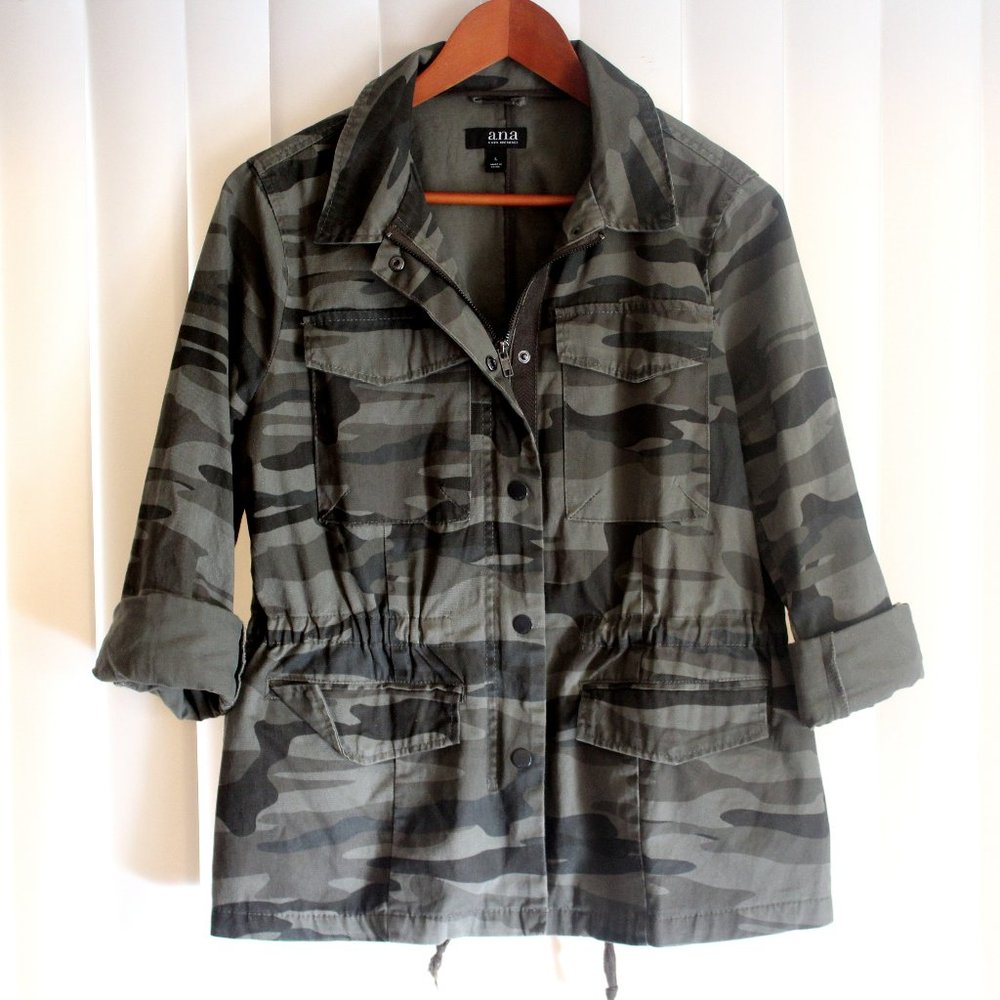 a.n.a Green Camo Utility Jacket Size L